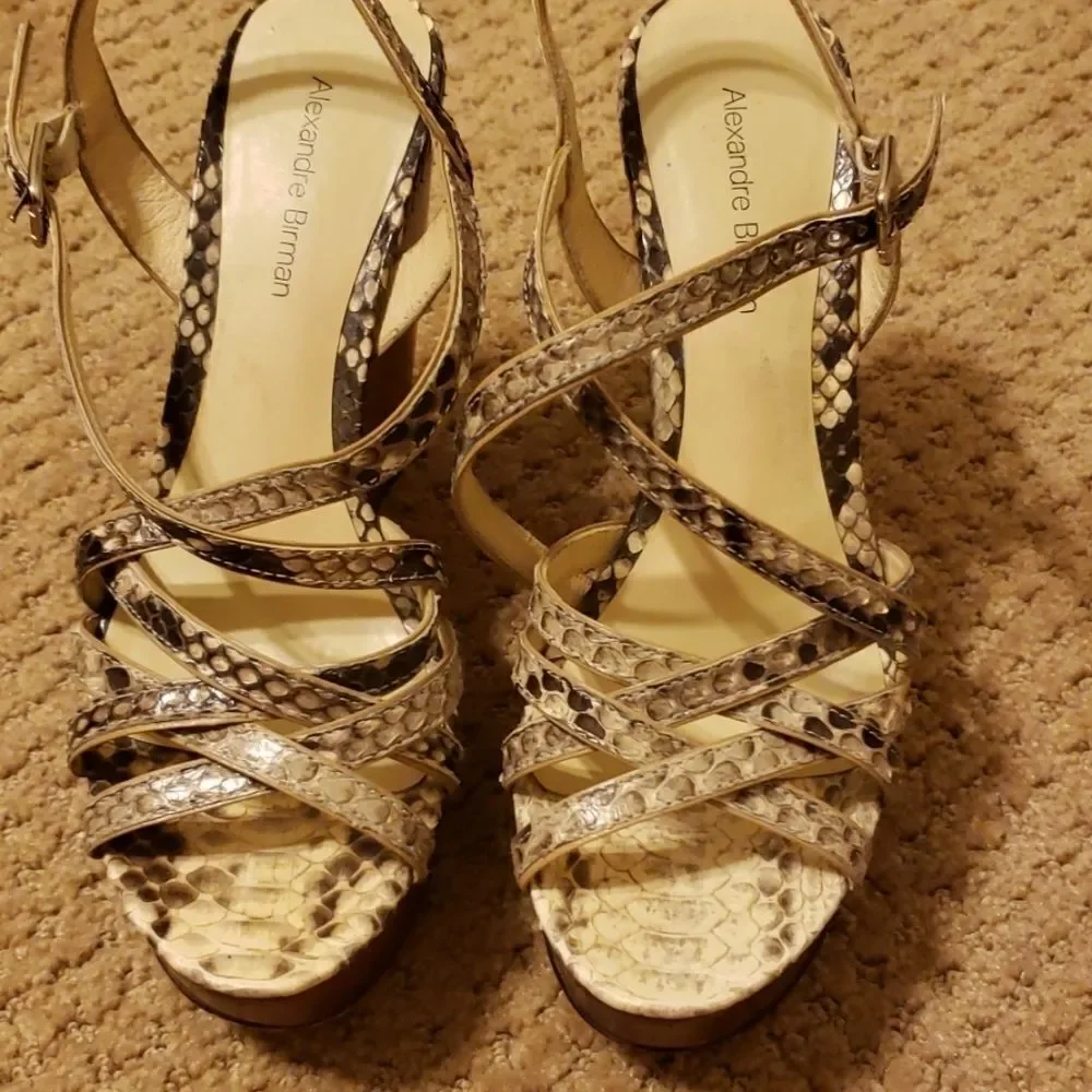Alexandre Birman snake pattern wedg…‎